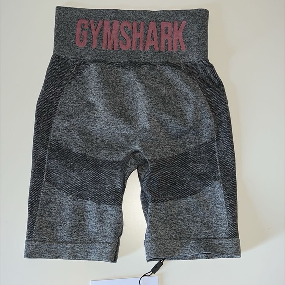 GYMSHARK FLEX CYCLING SHORTS - NEW CHARCOAL MARL/RUBY PINK - EXTRA SMALL. - Picture 4 of 10
